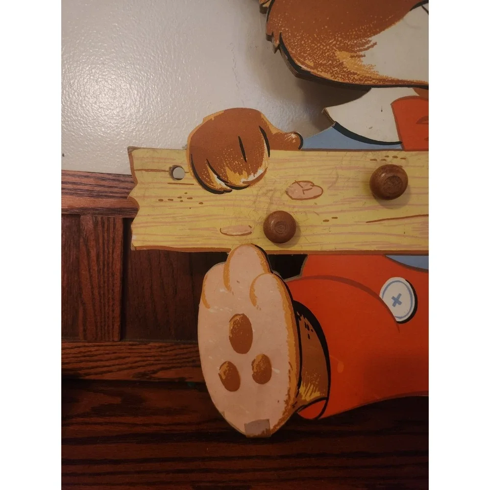 Vintage 1960s Bear Wall Hooks Kitchy Nursery Kids Room‎ Composite Dolly Toy Co